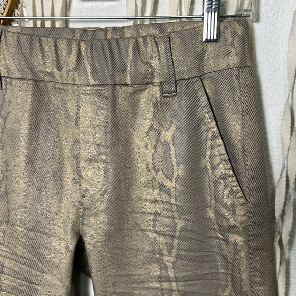 Bevy Flog Gold Tan Python Print Pull On Pant Size 24 - Picture 3 of 8